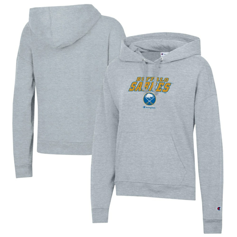 Buffalo Sabres - Champion Women's Powerblend Fleece Pullover Hoodie Gray