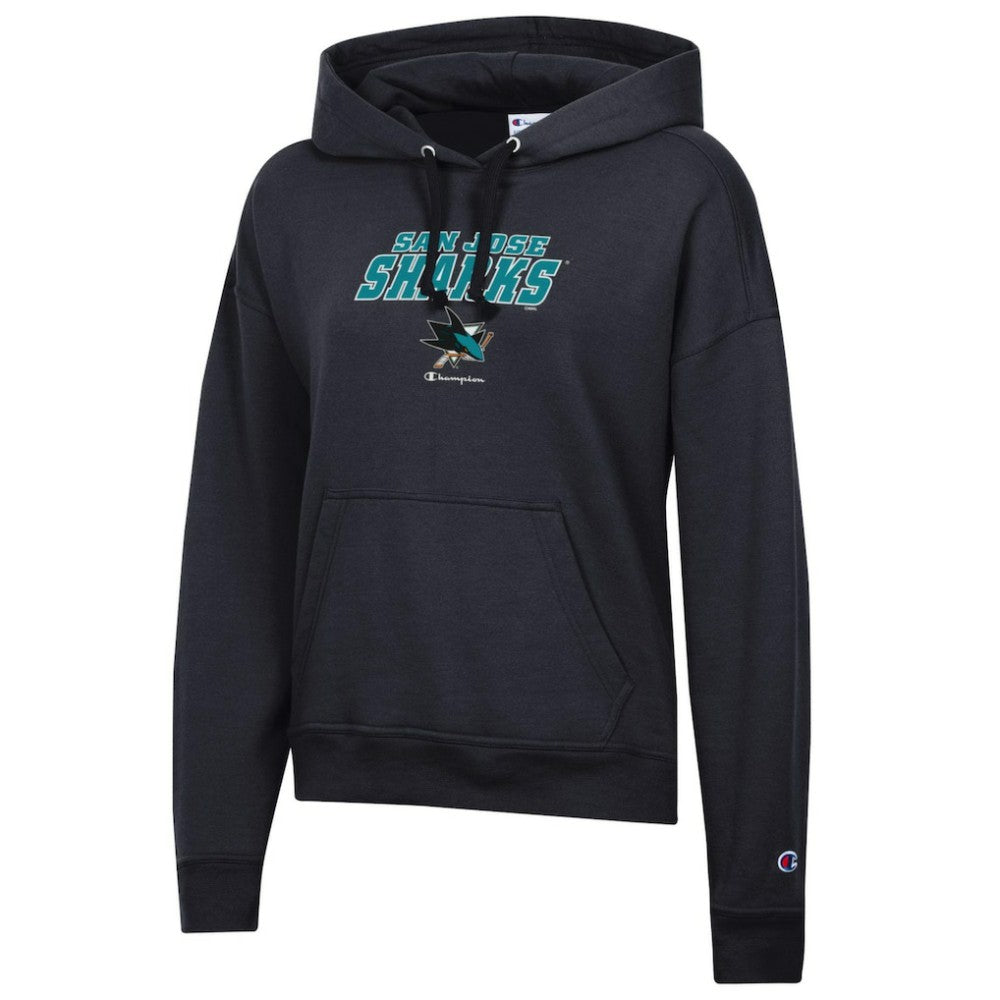 San Jose Sharks - Champion Women's Powerblend Fleece Pullover Hoodie Black
