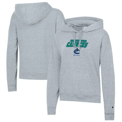 Vancouver Canucks - Champion Women's Powerblend Fleece Pullover Hoodie Gray
