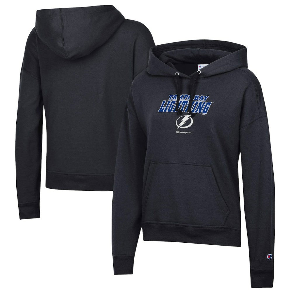 Tampa Bay Lightning - Champion Women's Powerblend Fleece Pullover Hoodie Black