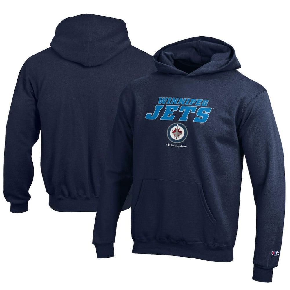 Winnipeg Jets - Champion Youth Eco Powerblend Pullover Hoodie Navy