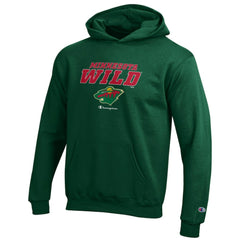 Minnesota Wild - Champion Youth Eco Powerblend Pullover Hoodie Hunter Green