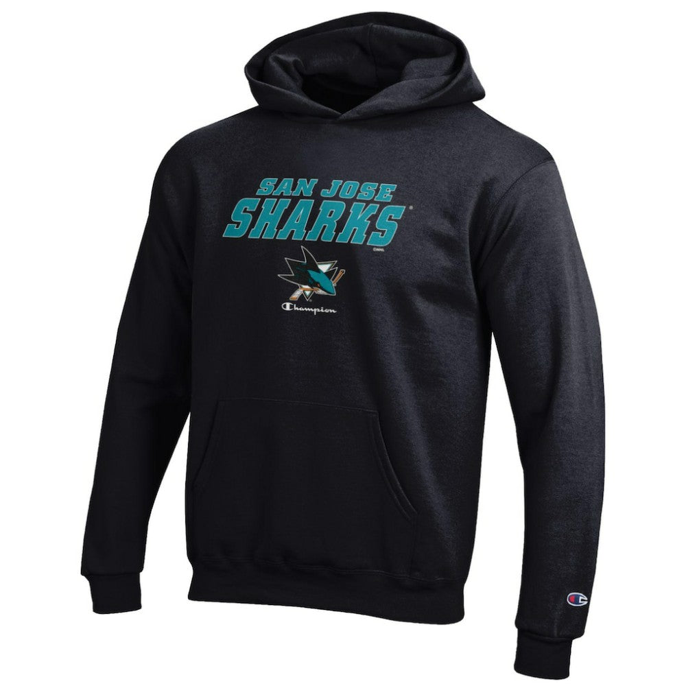 San Jose Sharks - Champion Youth Eco Powerblend Pullover Hoodie Black
