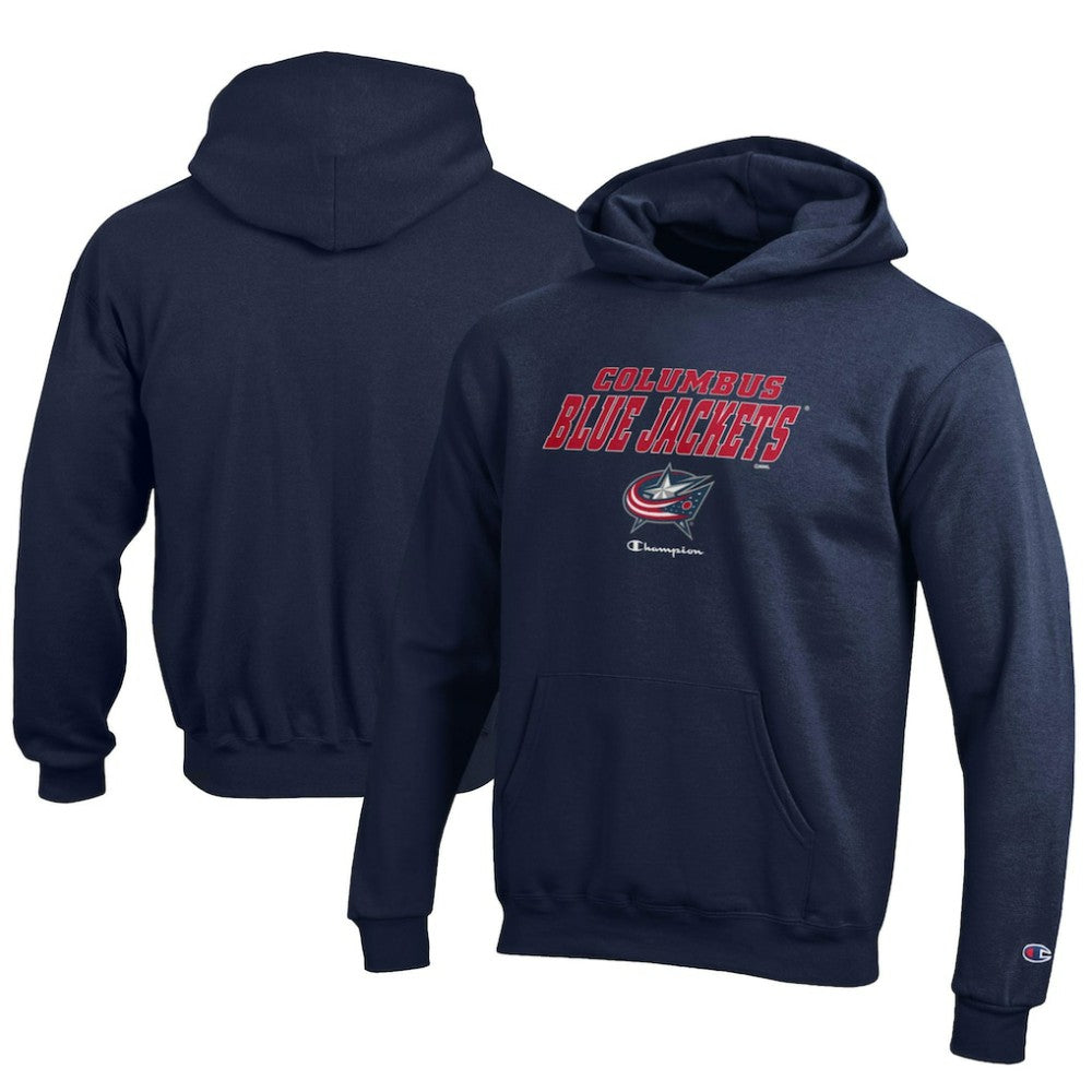 Columbus Blue Jackets - Champion Youth Eco Powerblend Pullover Hoodie Navy