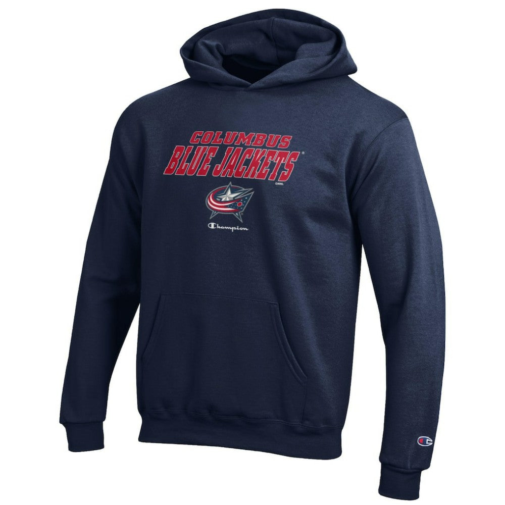 Columbus Blue Jackets - Champion Youth Eco Powerblend Pullover Hoodie Navy