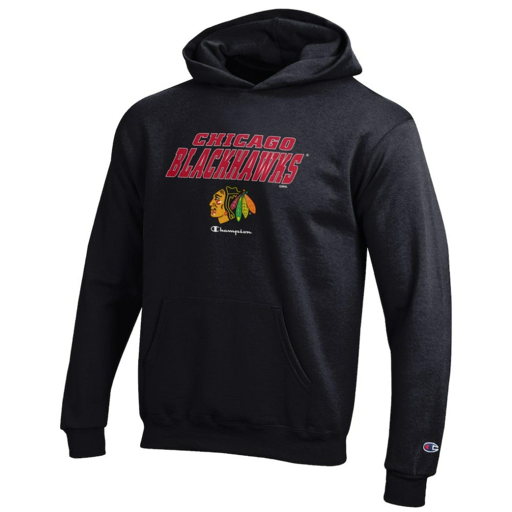 Chicago Blackhawks Champion Youth Eco Powerblend Pullover Hoodie Black