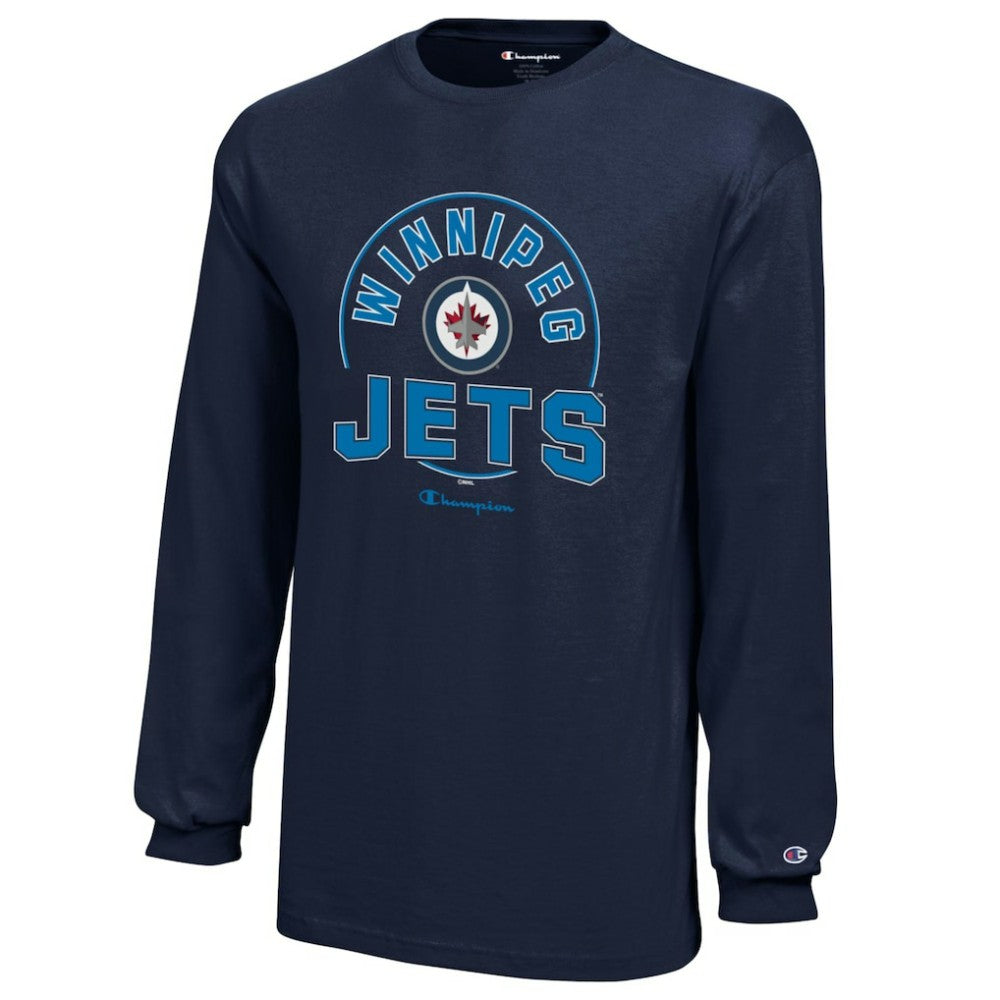 Winnipeg Jets - Champion Youth Long-Sleeve Jersey T-Shirt Navy