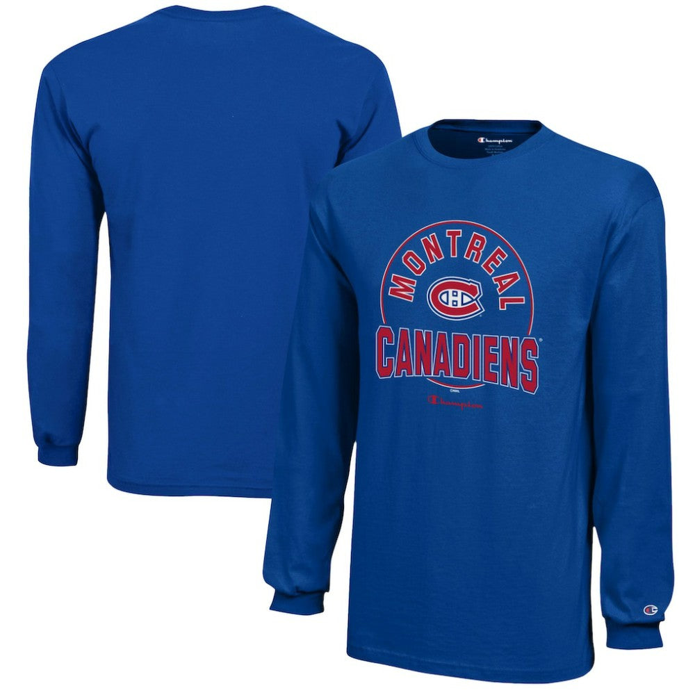 Montreal Canadiens - Champion Youth Long-Sleeve Jersey T-Shirt Royal