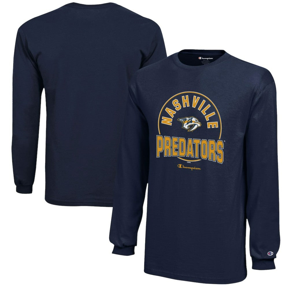 Nashville Predators - Champion Youth Long-Sleeve Jersey T-Shirt Navy