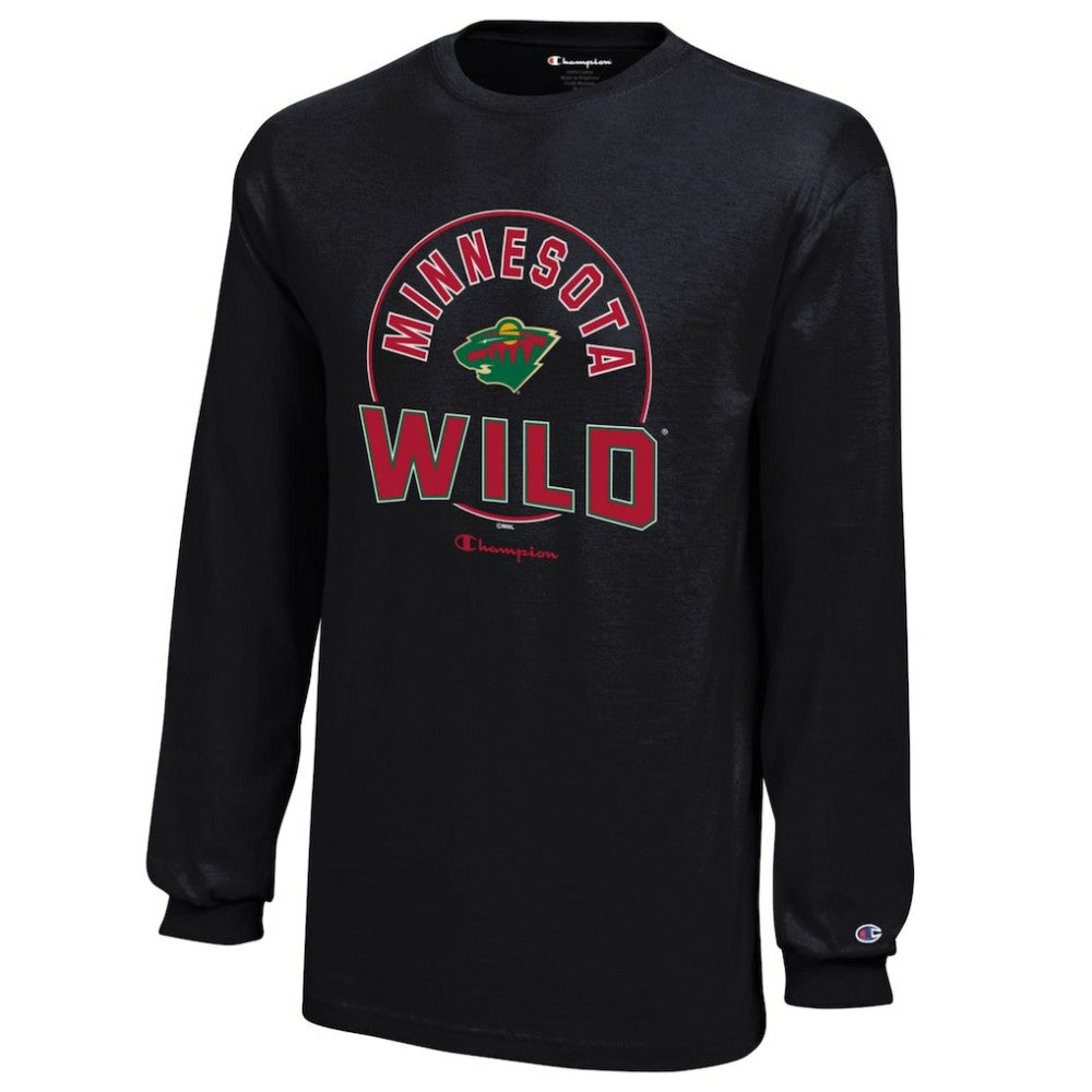 Minnesota Wild - Champion Youth Long-Sleeve Jersey T-Shirt Black