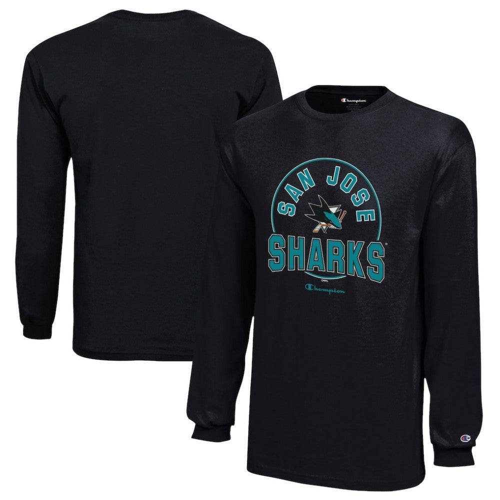 San Jose Sharks - Champion Youth Long-Sleeve Jersey T-Shirt Black