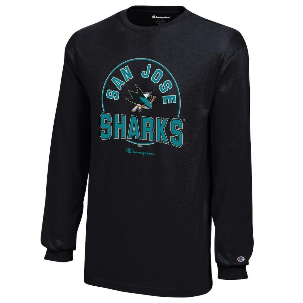 San Jose Sharks - Champion Youth Long-Sleeve Jersey T-Shirt Black