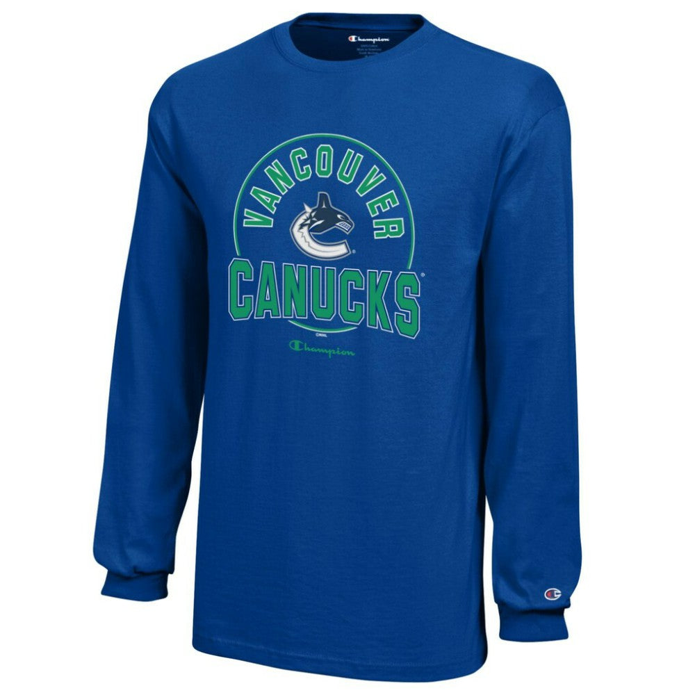 Vancouver Canucks - Champion Youth Long-Sleeve Jersey T-Shirt Royal