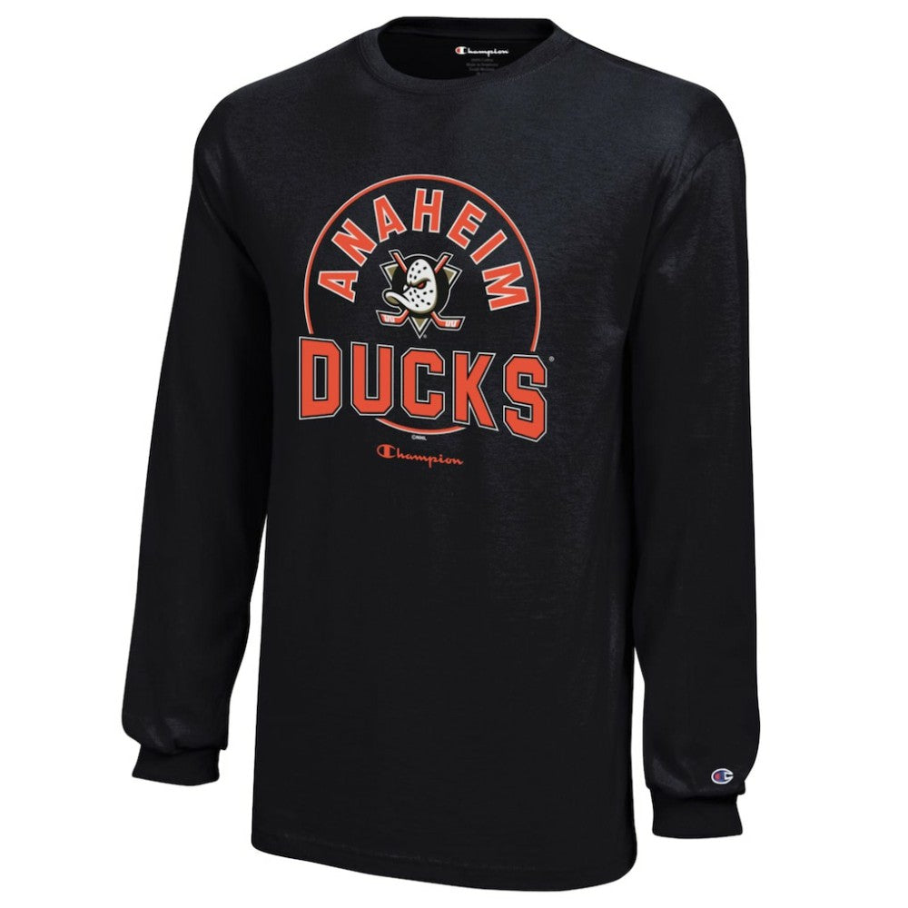 Anaheim Ducks - Champion Youth Long-Sleeve Jersey T-Shirt Black