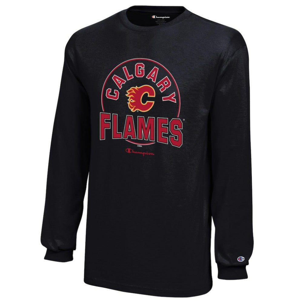 Calgary Flames - Champion Youth Long-Sleeve Jersey T-Shirt Black