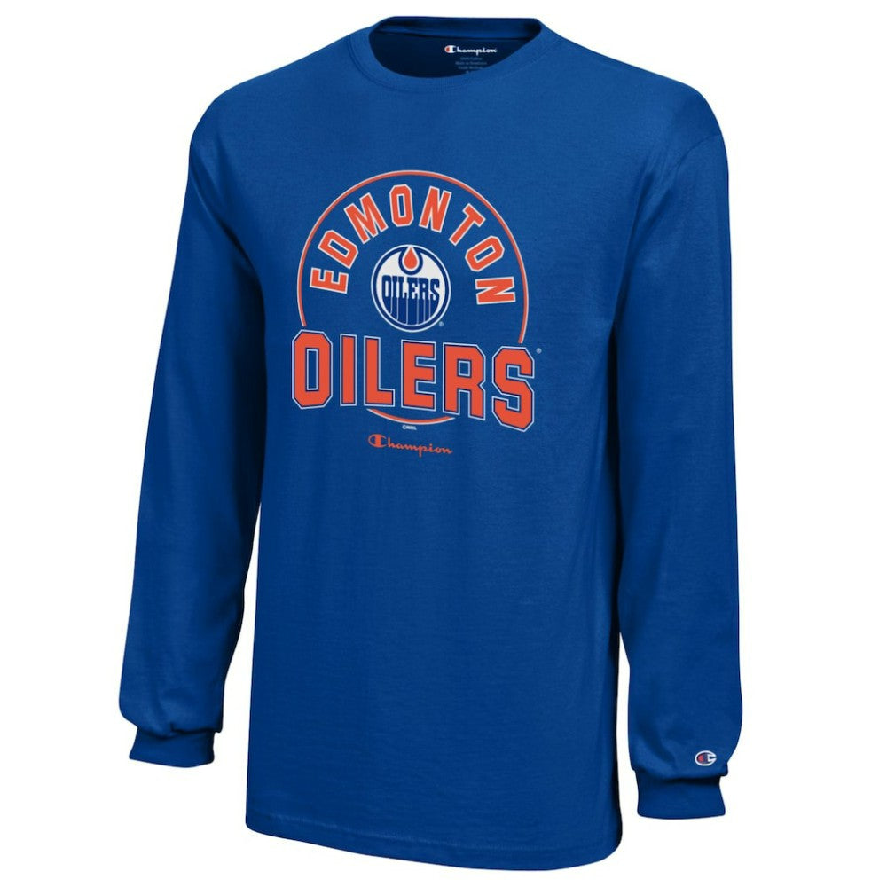 Edmonton Oilers - Champion Youth Long-Sleeve Jersey T-Shirt Royal