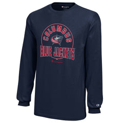 Columbus Blue Jackets - Champion Youth Long-Sleeve Jersey T-Shirt Navy