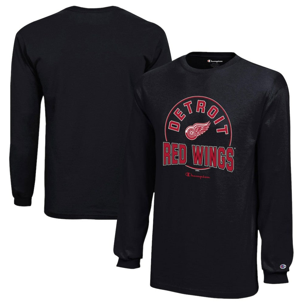 Detroit Red Wings - Champion Youth Long-Sleeve Jersey T-Shirt Black