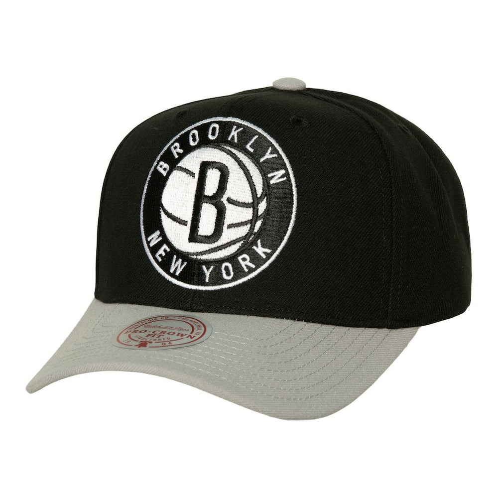 Mitchell & Ness - Brooklyn Nets Soul XL Logo Pro Crown Snapback Hat - Black/Gray