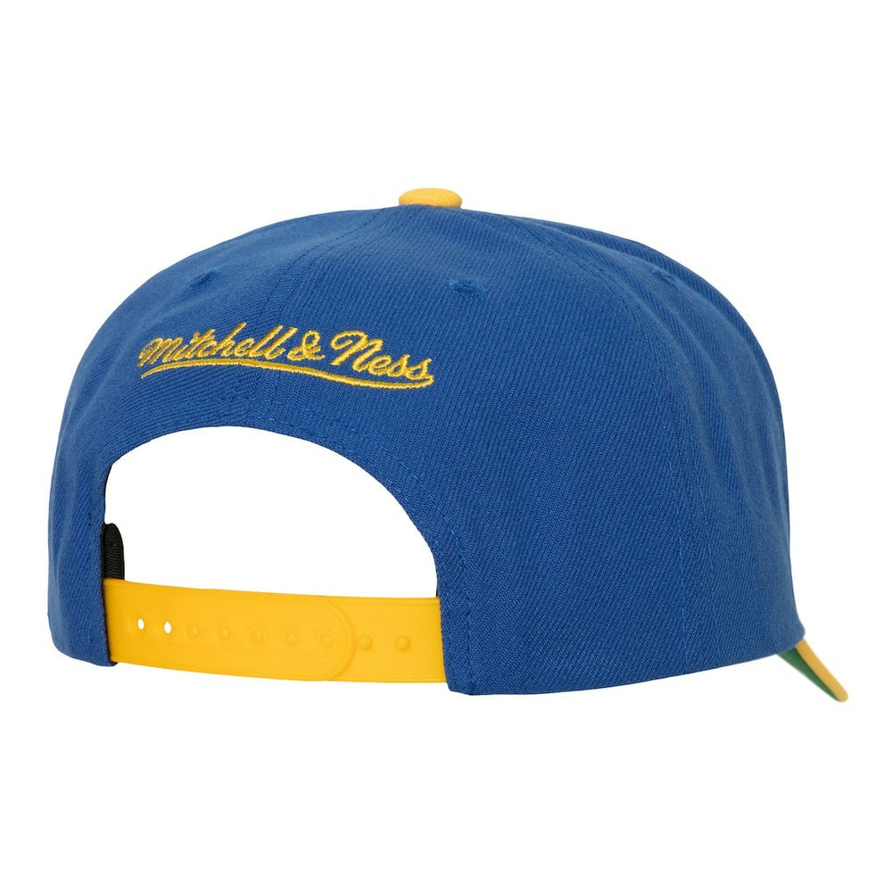 Mitchell & Ness - Golden State Warriors Soul XL Logo Pro Crown Snapback Hat - Royal/Gold