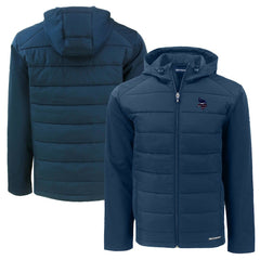 Minnesota Vikings Cutter & Buck Americana Evoke Hybrid Eco Softshell Recycled Full-Zip Hooded Jacket Navy - NFL