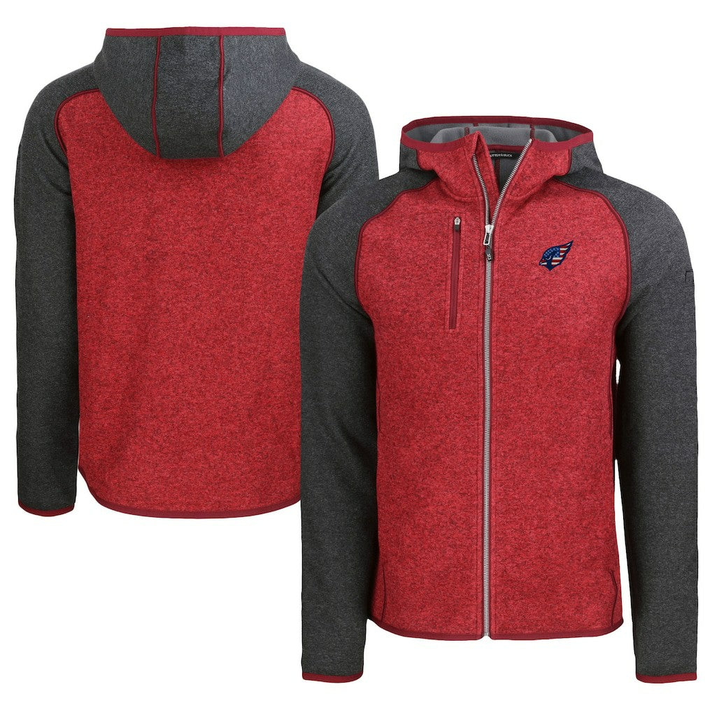 Arizona Cardinals Cutter & Buck Americana Mainsail Full-Zip Hooded Jacket Heather Cardinal/Heather Charcoal - NFL