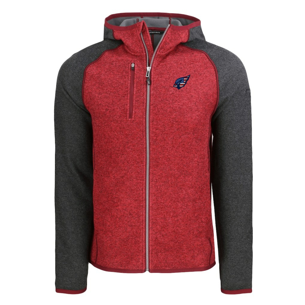 Arizona Cardinals Cutter & Buck Americana Mainsail Full-Zip Hooded Jacket Heather Cardinal/Heather Charcoal - NFL
