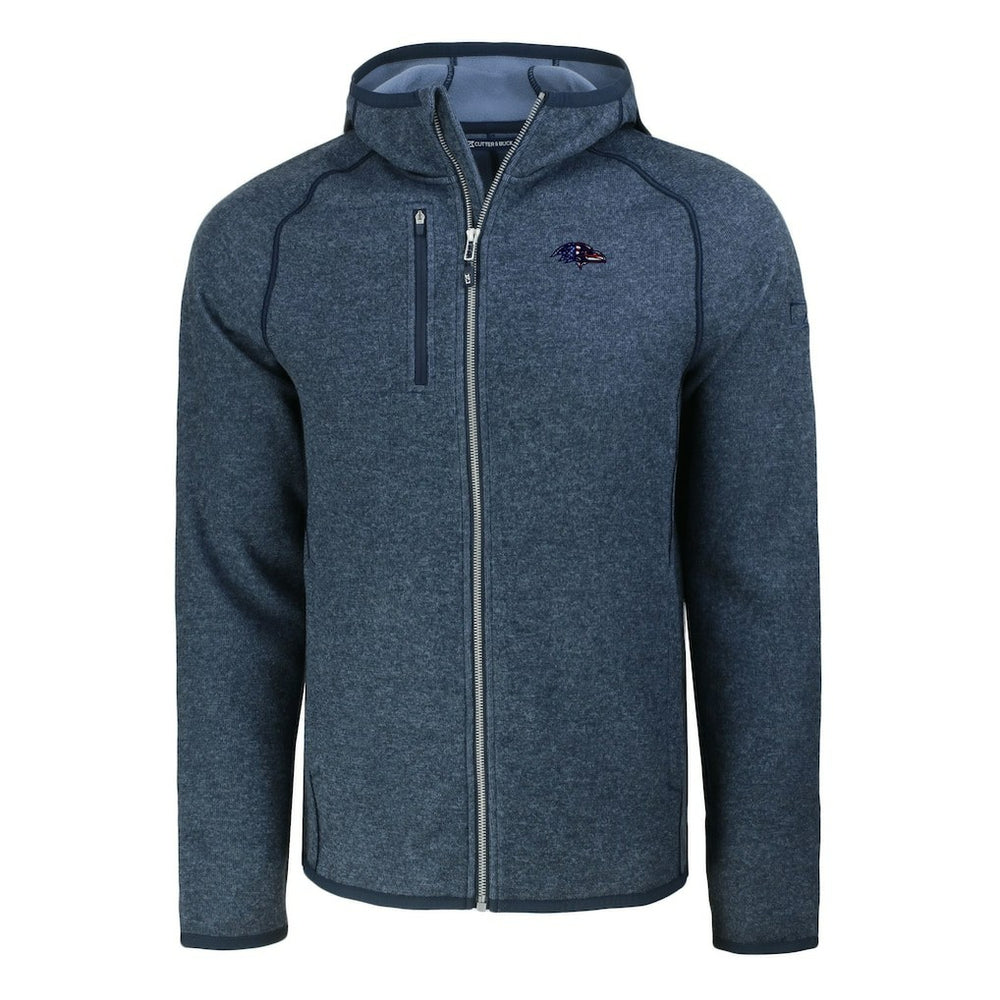 Baltimore Ravens Cutter & Buck Americana Mainsail Full-Zip Hooded Jacket Heather Navy - NFL