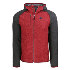 Buffalo Bills Cutter & Buck Americana Mainsail Full-Zip Hooded Jacket Heather Red/Heather Charcoal - NFL