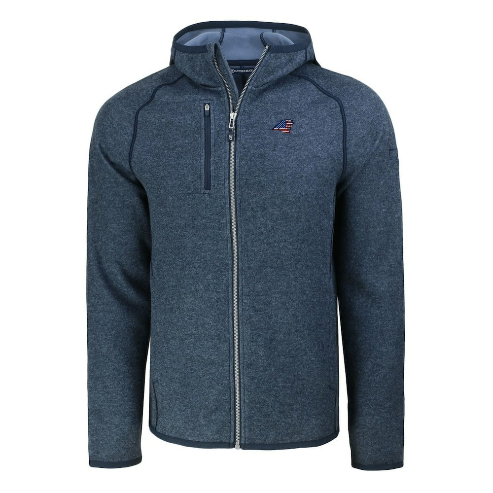 Carolina Panthers Cutter & Buck Americana Mainsail Full-Zip Hooded Jacket Heather Navy - NFL