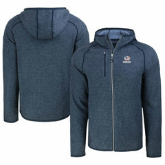 Green Bay Packers Cutter & Buck Americana Mainsail Full-Zip Hooded Jacket Heather Navy - NFL