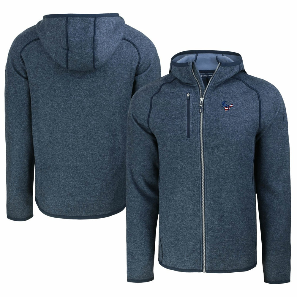 Houston Texans Cutter & Buck Americana Mainsail Full-Zip Hooded Jacket Heather Navy - NFL