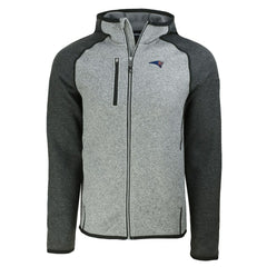 New England Patriots Cutter & Buck Americana Mainsail Full-Zip Hooded Jacket Heather Gray/Heather Charcoal - NFL