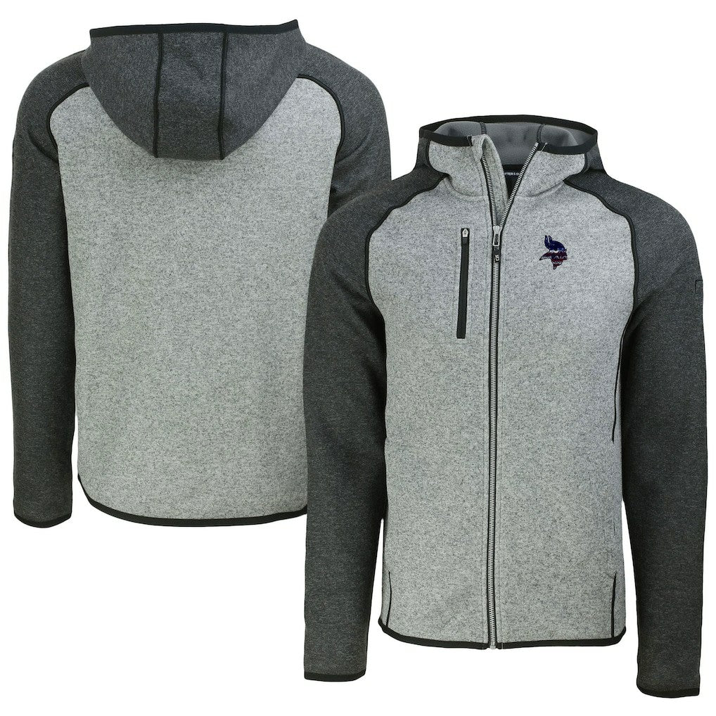 Minnesota Vikings Cutter & Buck Americana Mainsail Full-Zip Hooded Jacket Heather Gray/Heather Charcoal - NFL