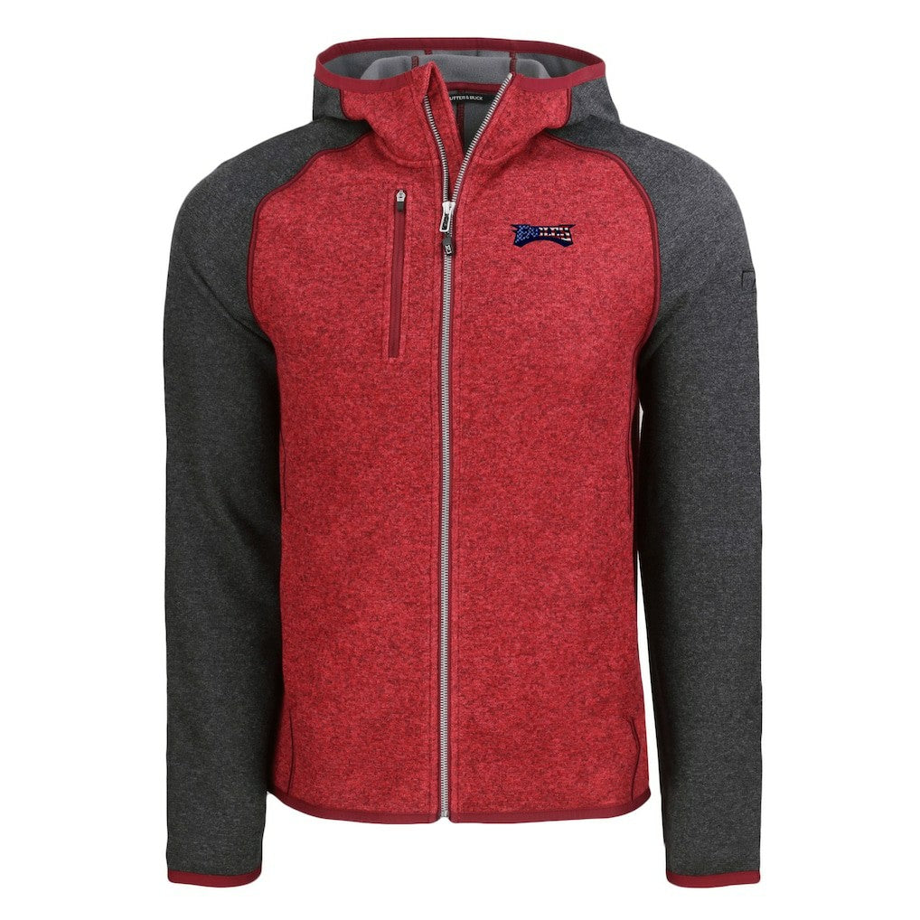 Philadelphia Eagles Cutter & Buck Americana Mainsail Full-Zip Hooded Jacket Heather Red/Heather Charcoal - NFL