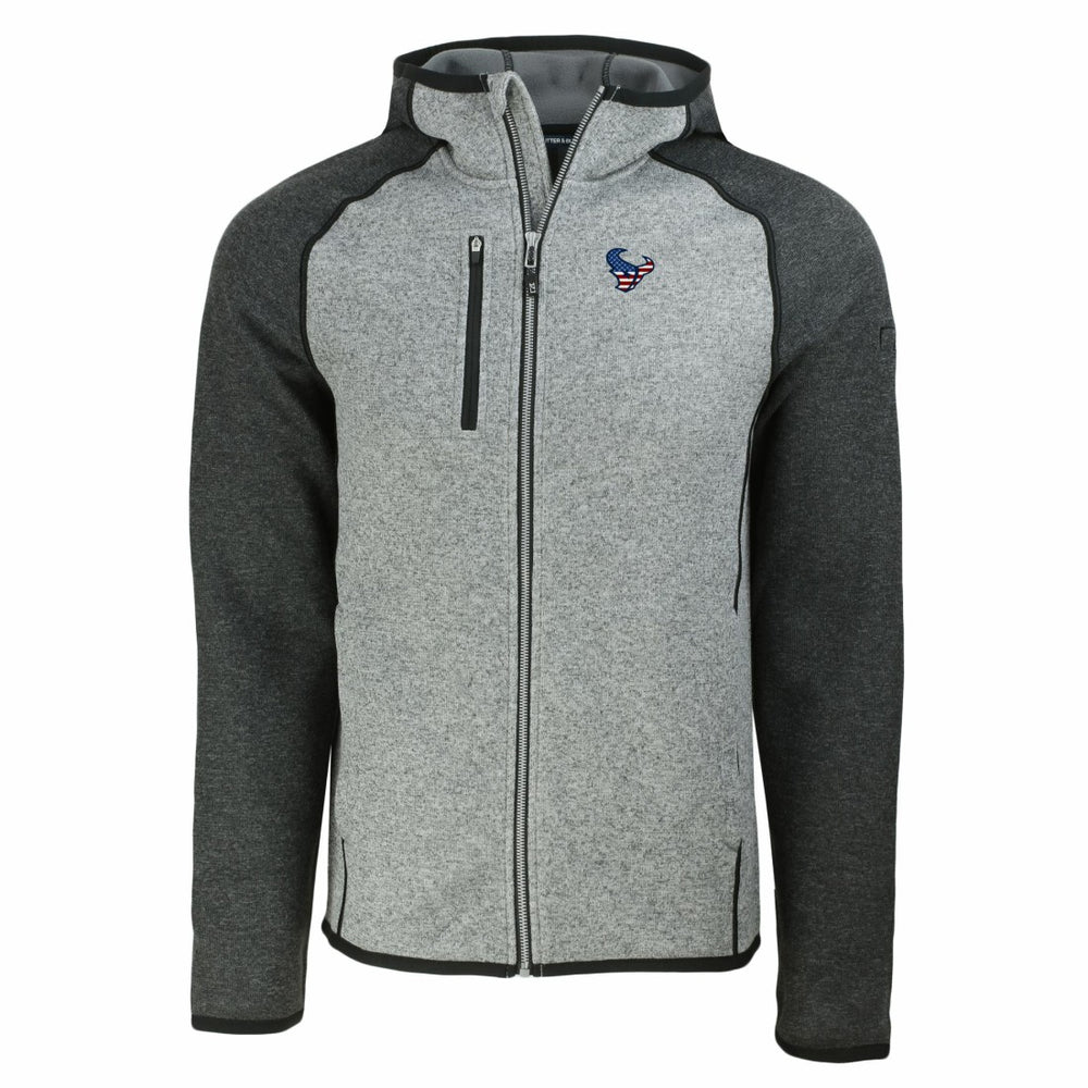 Houston Texans Cutter & Buck Americana Mainsail Full-Zip Hooded Jacket Heather Gray/Heather Charcoal - NFL