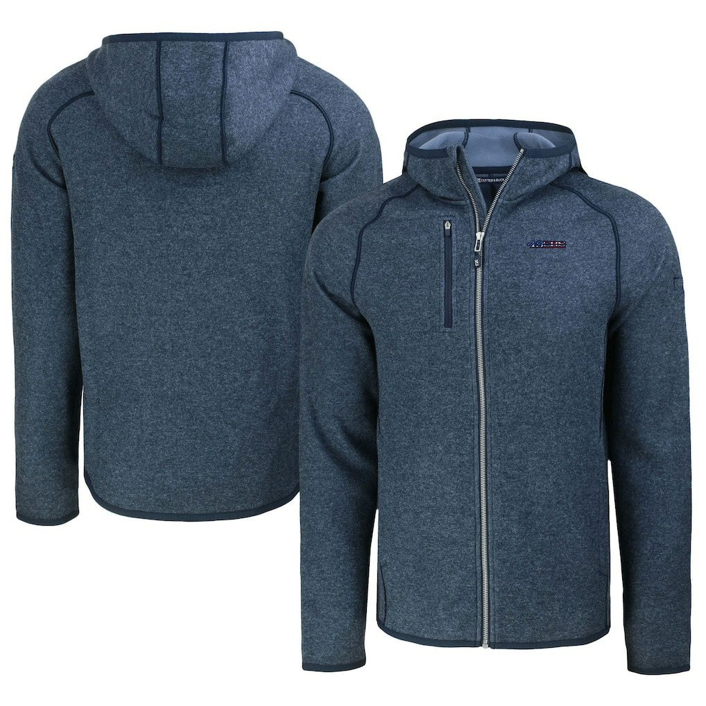 San Francisco 49ers Cutter & Buck Americana Mainsail Full-Zip Hooded Jacket Heather Navy - NFL