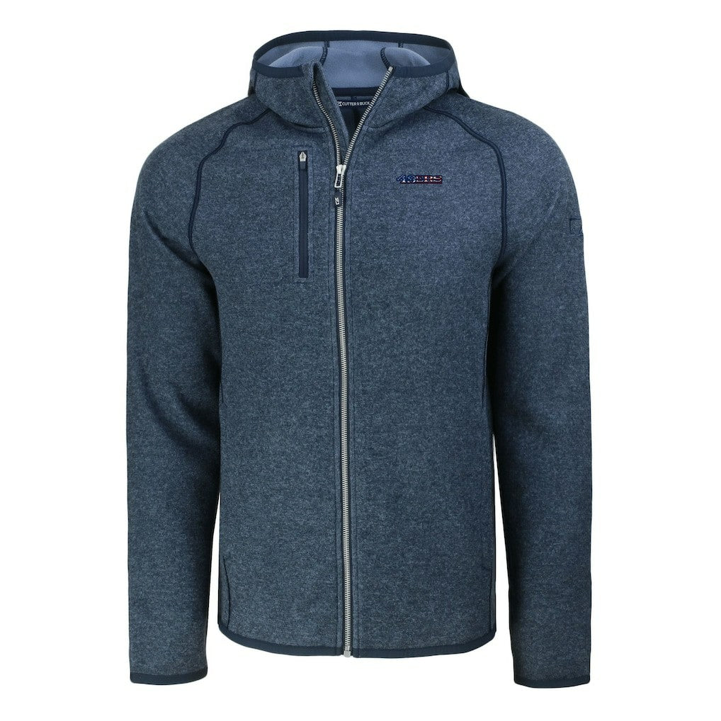 San Francisco 49ers Cutter & Buck Americana Mainsail Full-Zip Hooded Jacket Heather Navy - NFL