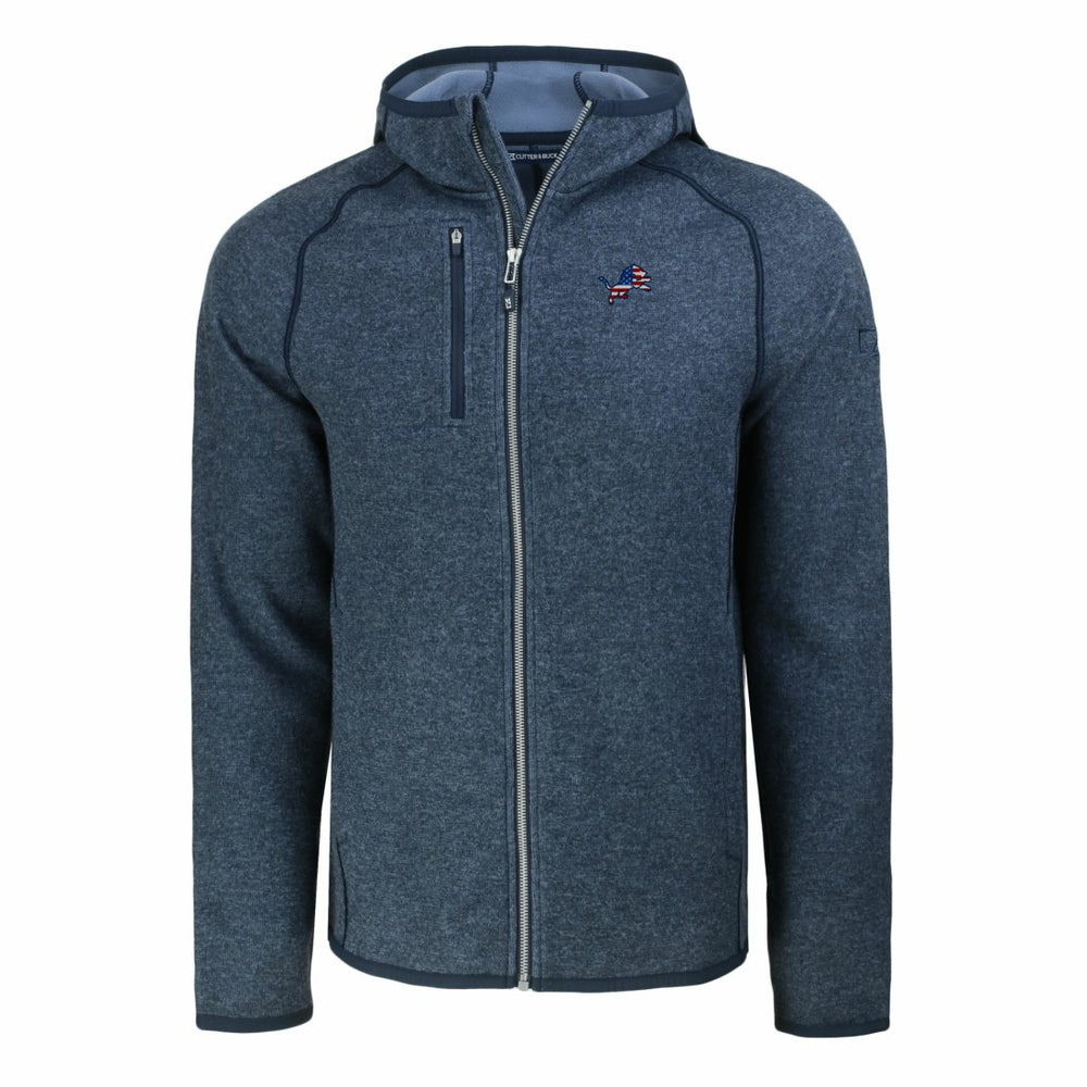 Detroit Lions Cutter & Buck Americana Mainsail Full-Zip Hooded Jacket Heather Navy - NFL