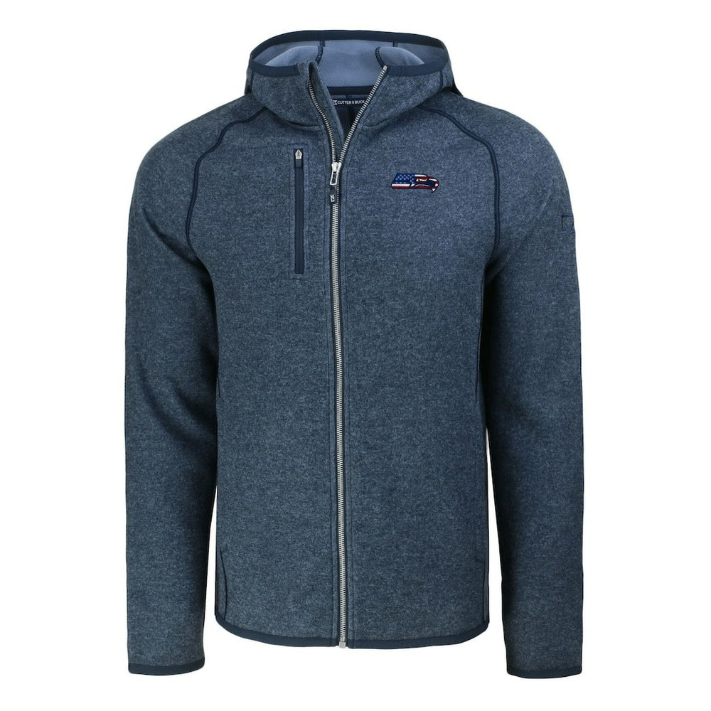 Seattle Seahawks Cutter & Buck Americana Mainsail Full-Zip Hooded Jacket Heather College Navy - NFL