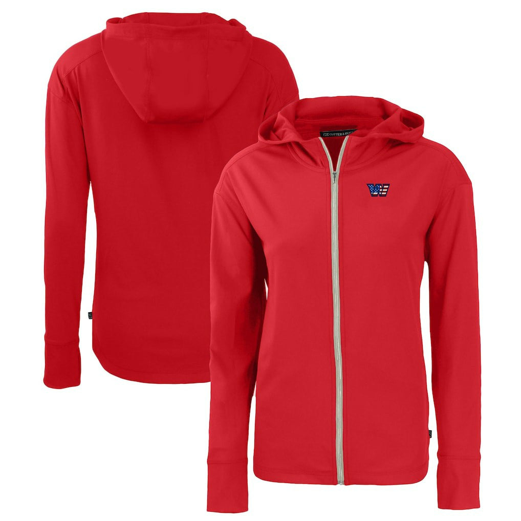 Washington Commanders Cutter & Buck Women's Daybreak Eco Recycled Full-Zip Hoodie Red - NFL