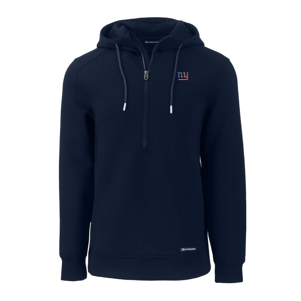 New York Giants Cutter & Buck Americana Roam Eco Half-Zip Recycled Pullover Hoodie Navy - NFL