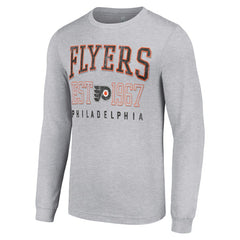 Philadelphia Flyers - Starter Retro Graphic Long Sleeve Crew T-Shirt Heather Gray
