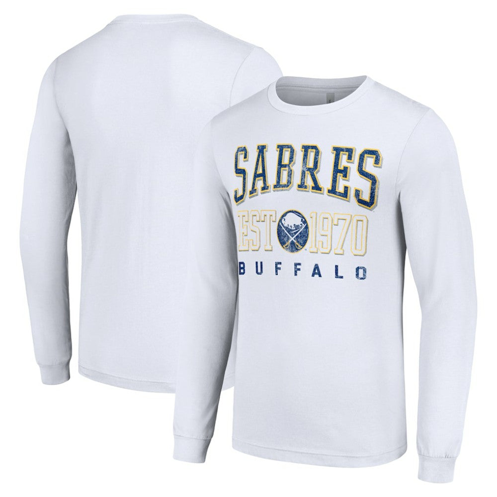 Buffalo Sabres - Starter Retro Graphic Long Sleeve Crew T-Shirt White
