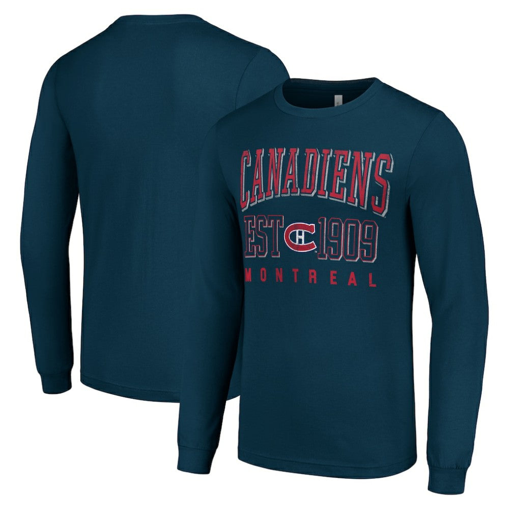Montreal Canadiens - Starter Retro Graphic Long Sleeve Crew T-Shirt Navy