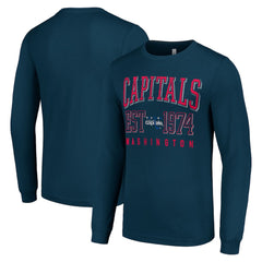 Washington Capitals Starter Retro Graphic Long Sleeve Crew T-Shirt Navy