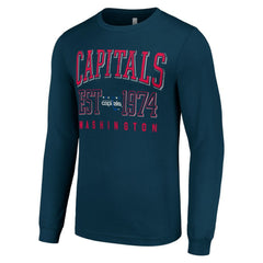 Washington Capitals Starter Retro Graphic Long Sleeve Crew T-Shirt Navy