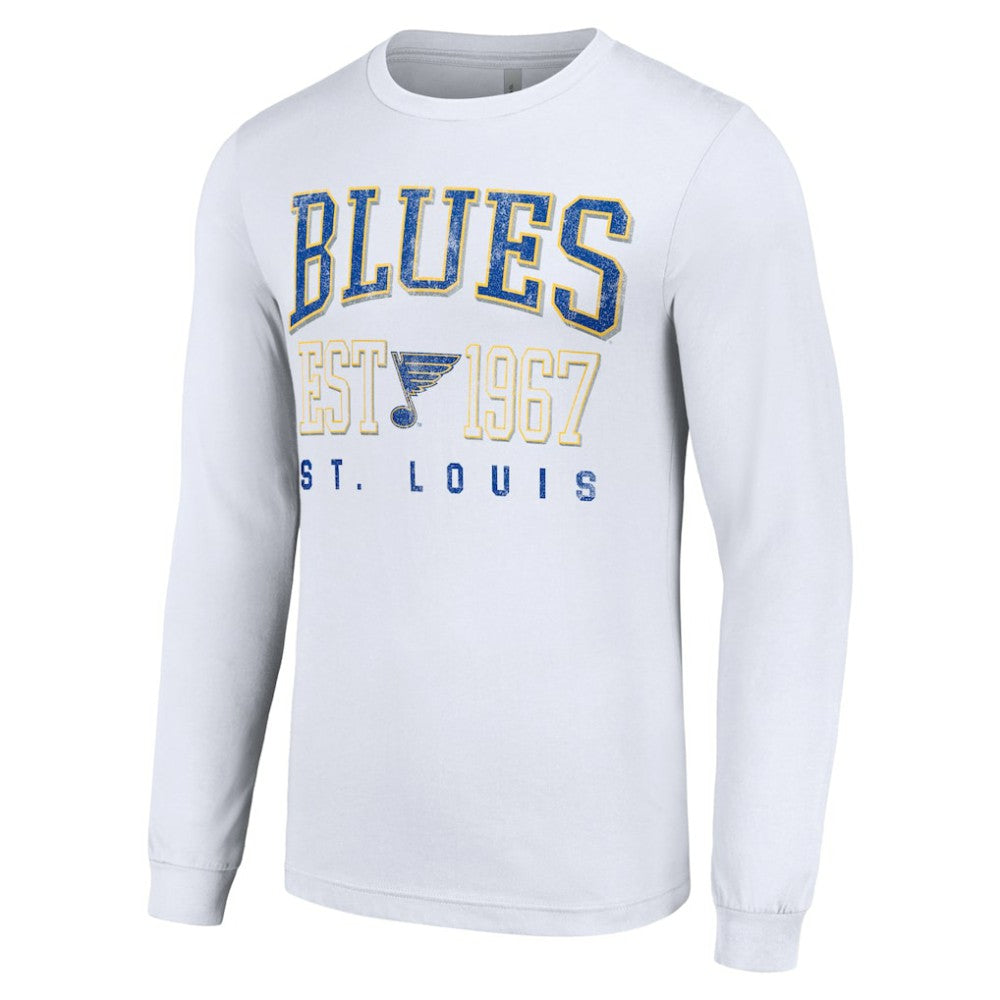 St. Louis Blues - Starter Retro Graphic Long Sleeve Crew T-Shirt White
