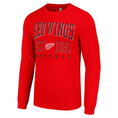 Detroit Red Wings - Starter Retro Graphic Long Sleeve Crew T-Shirt Red