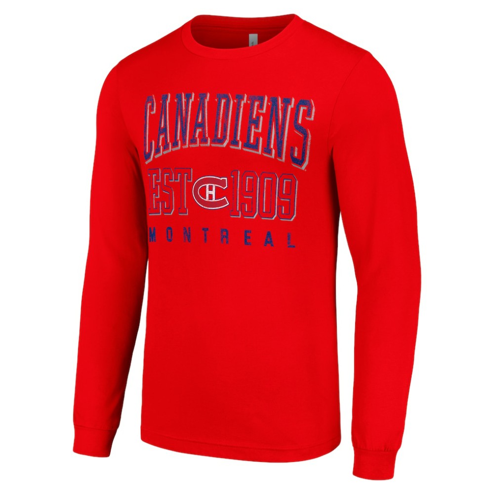 Montreal Canadiens - Starter Retro Graphic Long Sleeve Crew T-Shirt Red